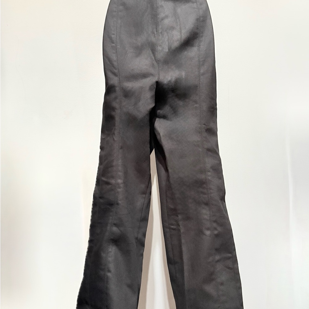 NWT Cinq à Sept Loren Stretch Cropped Flare  Zip Cotton Denim Pant Black Size 14 - Picture 4 of 13